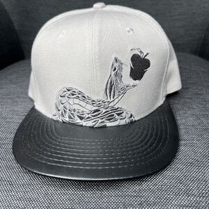 Serpents Bite Apple Cider Whisky Snapback Cap Hat Gray Black Faux Leather Promo